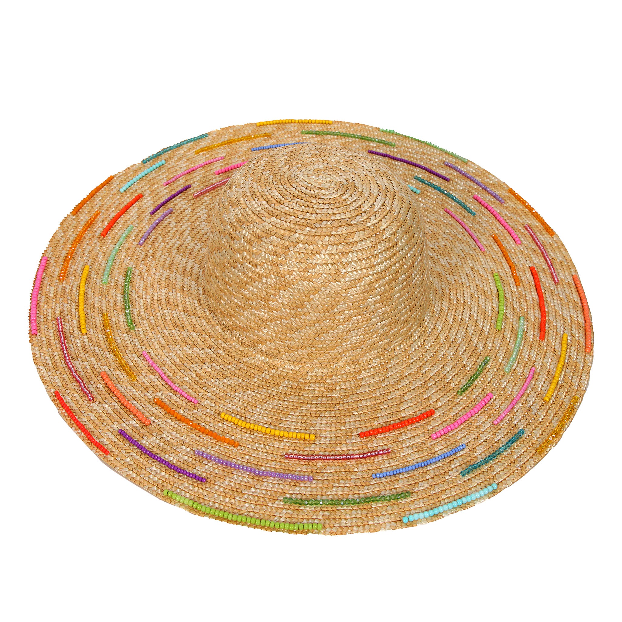 CHAPEAU À BORD LARGE AVEC PERLES BRODÉS - CAPUCINE