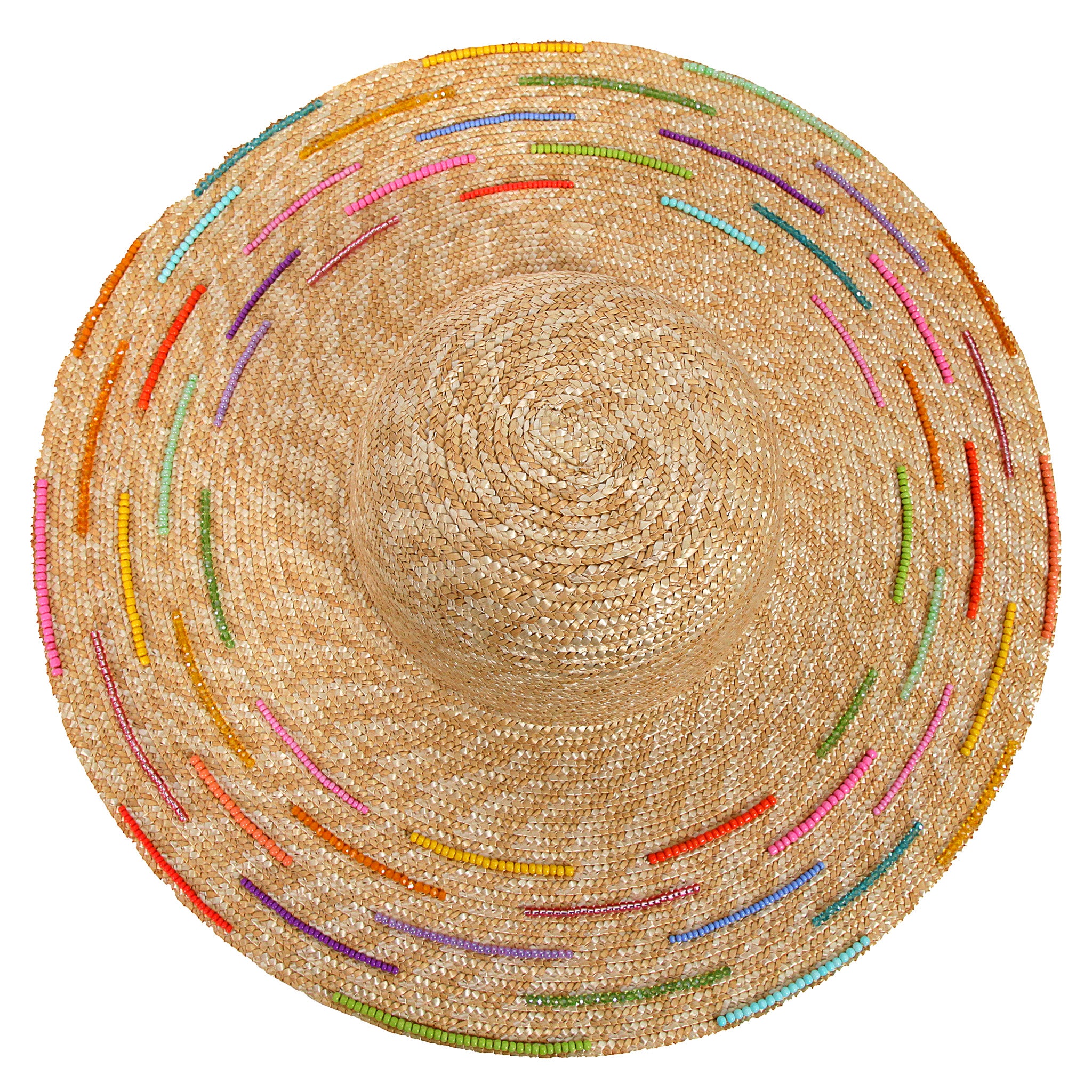 CHAPEAU À BORD LARGE AVEC PERLES BRODÉS - CAPUCINE