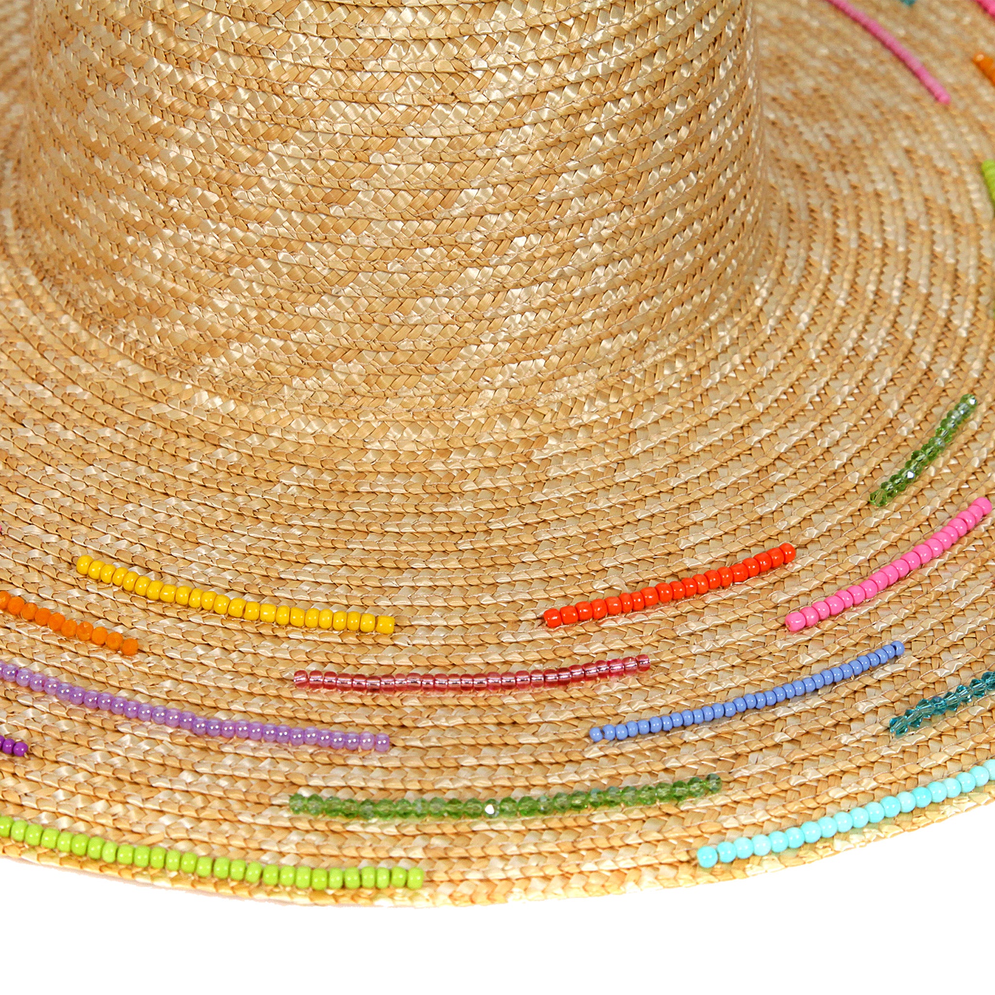 CHAPEAU À BORD LARGE AVEC PERLES BRODÉS - CAPUCINE