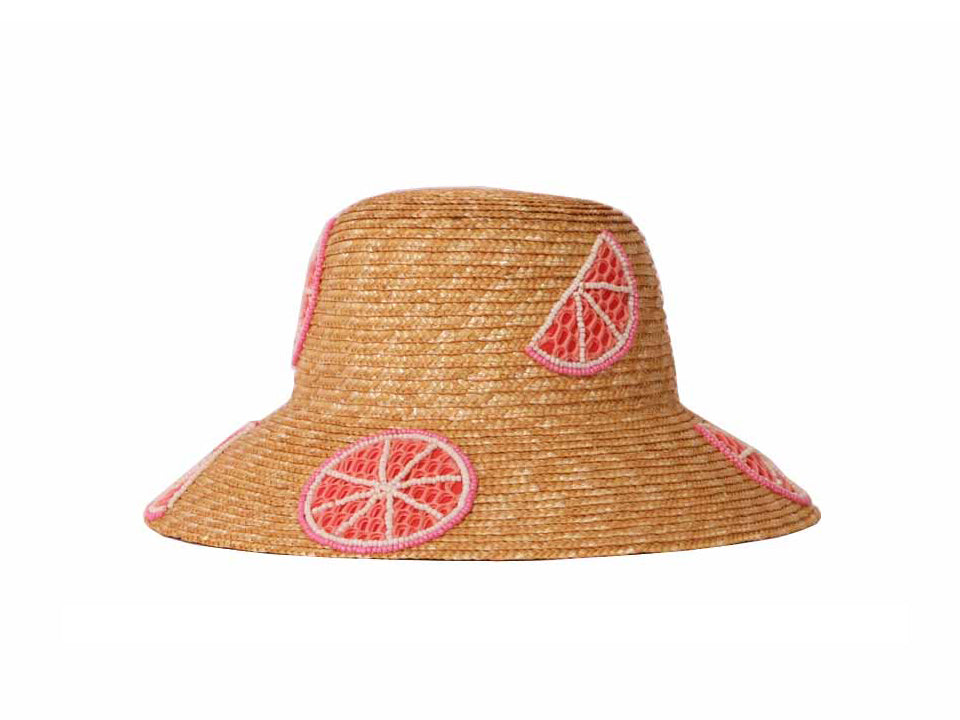 BOB EN PAILLE PERSONNALISÉ BRODERIE FRUITS SARA