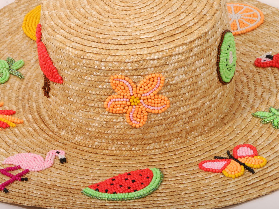 CANOTIER PERSONNALISÉ AVEC MOTIFS TROPICAUX BRODÉS