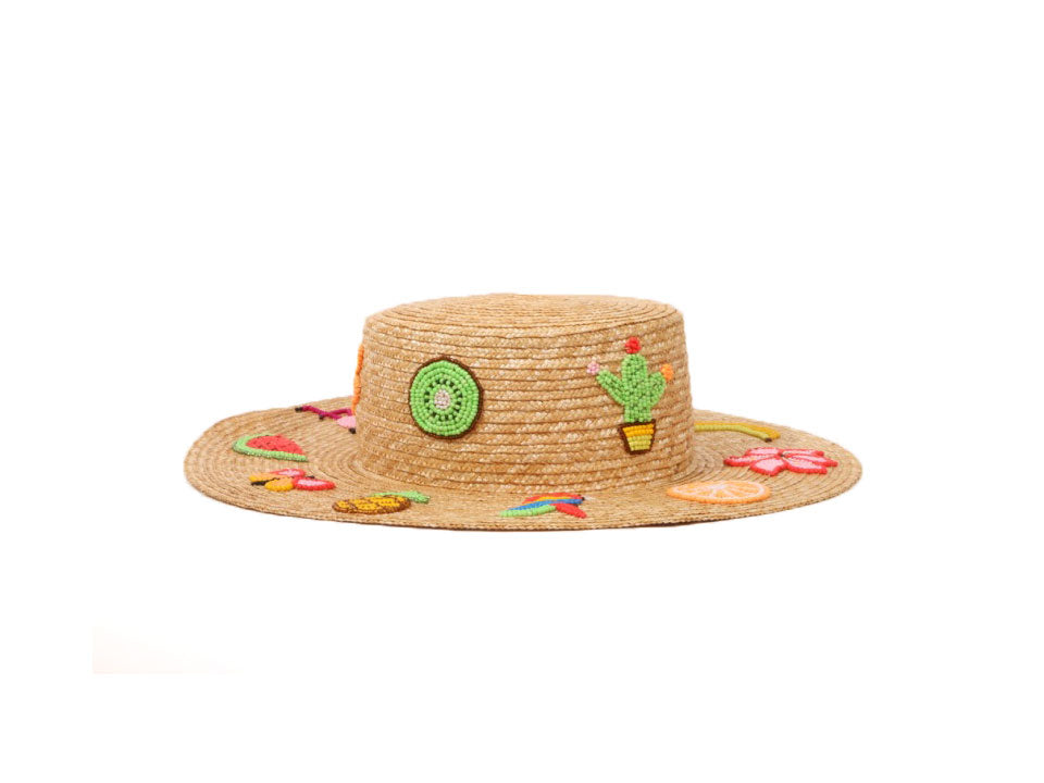 CANOTIER PERSONNALISÉ AVEC MOTIFS TROPICAUX BRODÉS