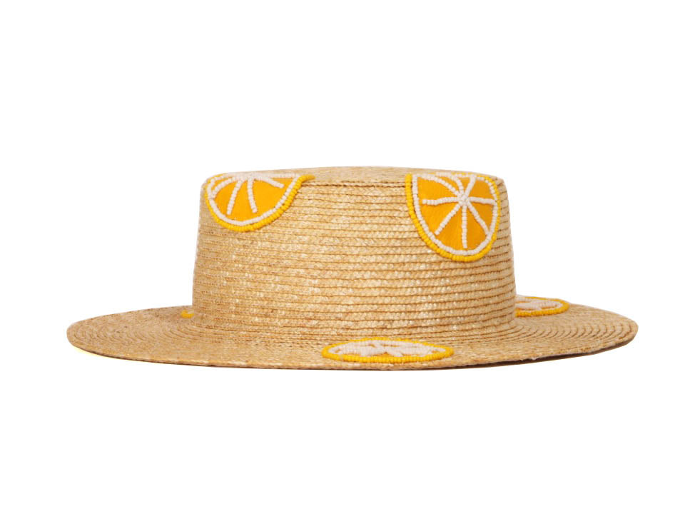 CANOTIER EN PAILLE 5 BRODERIES FRUITS - CASTA