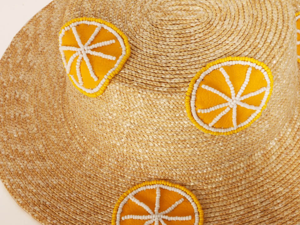 CANOTIER EN PAILLE 5 BRODERIES FRUITS - CASTA