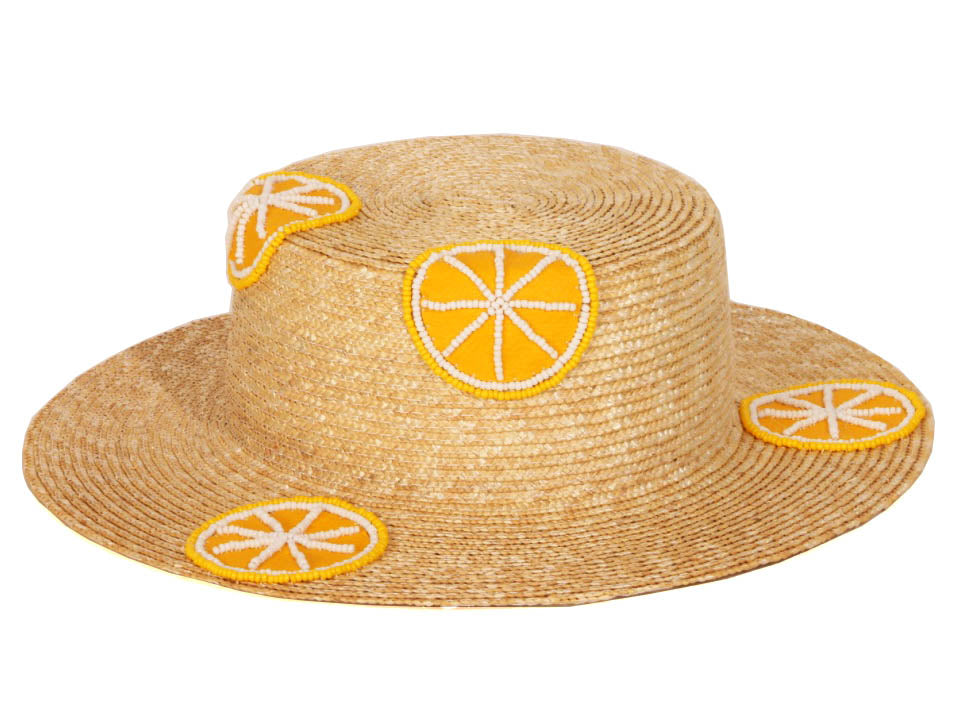 CANOTIER EN PAILLE 5 BRODERIES FRUITS - CASTA