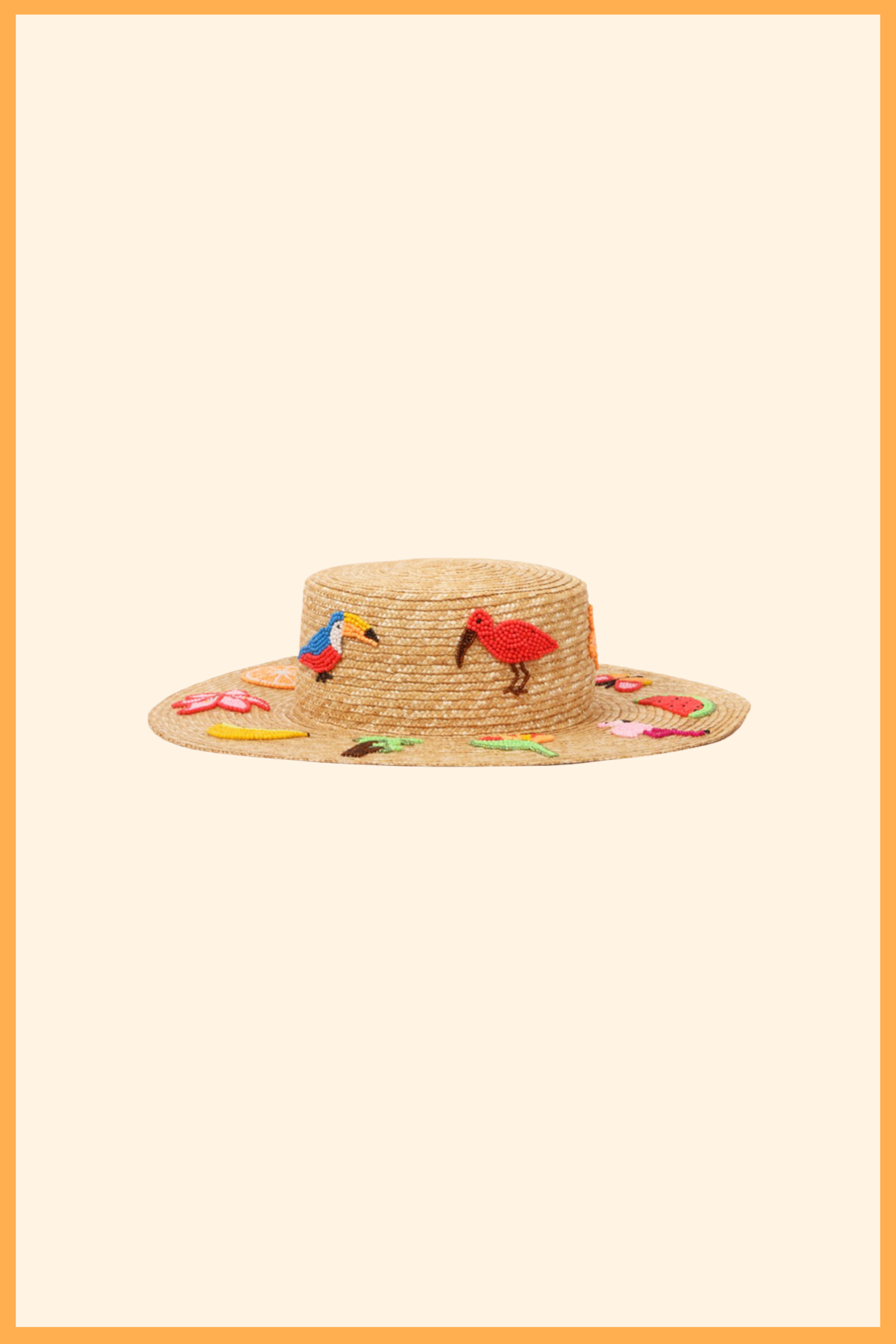 CANOTIER PERSONNALISÉ AVEC MOTIFS TROPICAUX BRODÉS