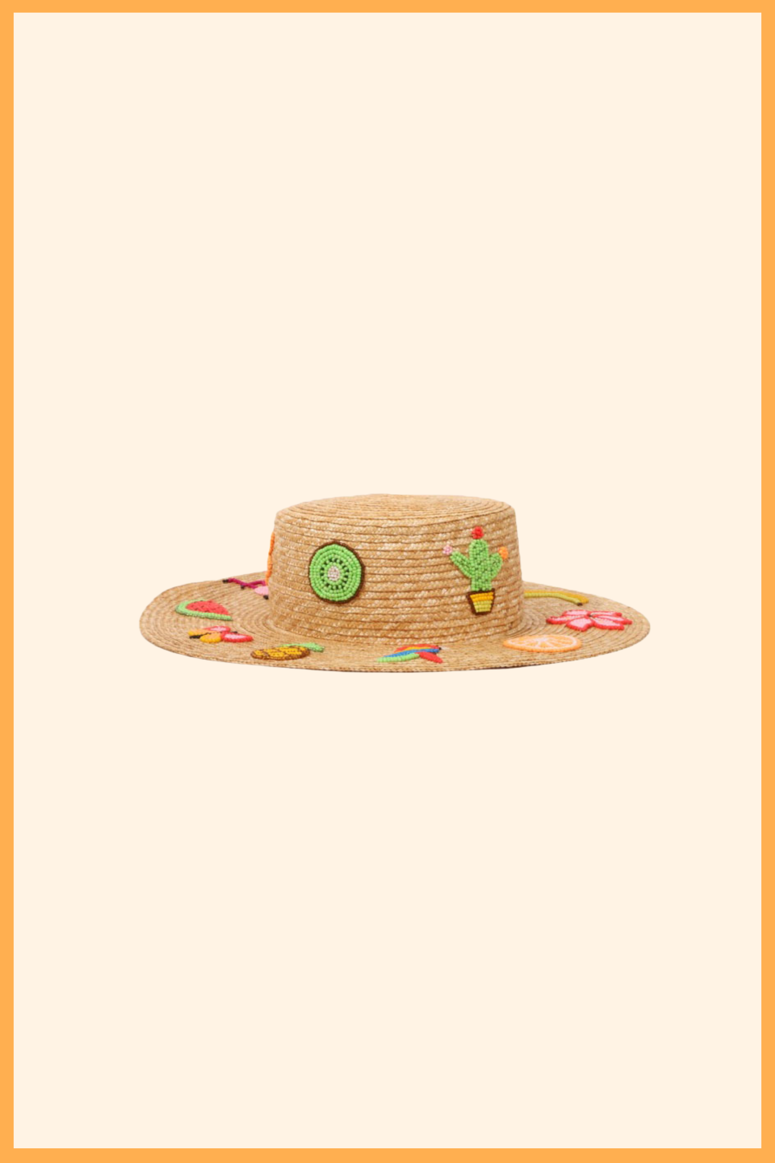 CANOTIER PERSONNALISÉ AVEC MOTIFS TROPICAUX BRODÉS