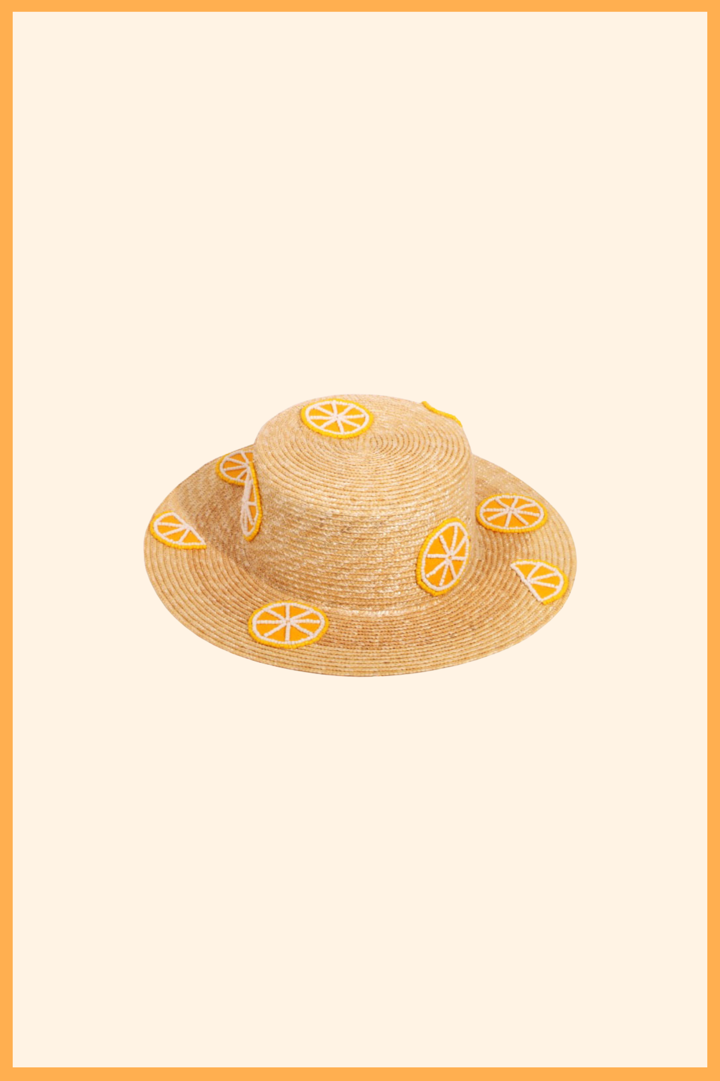 CANOTIER EN PAILLE 10 BRODERIES FRUITS - COCO