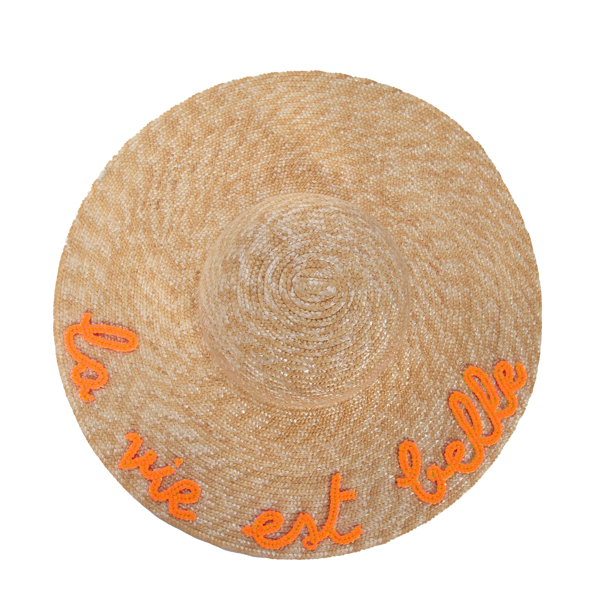 CHAPEAU À BORD LARGE PERSONNALISÉ - MARINE ORANGE