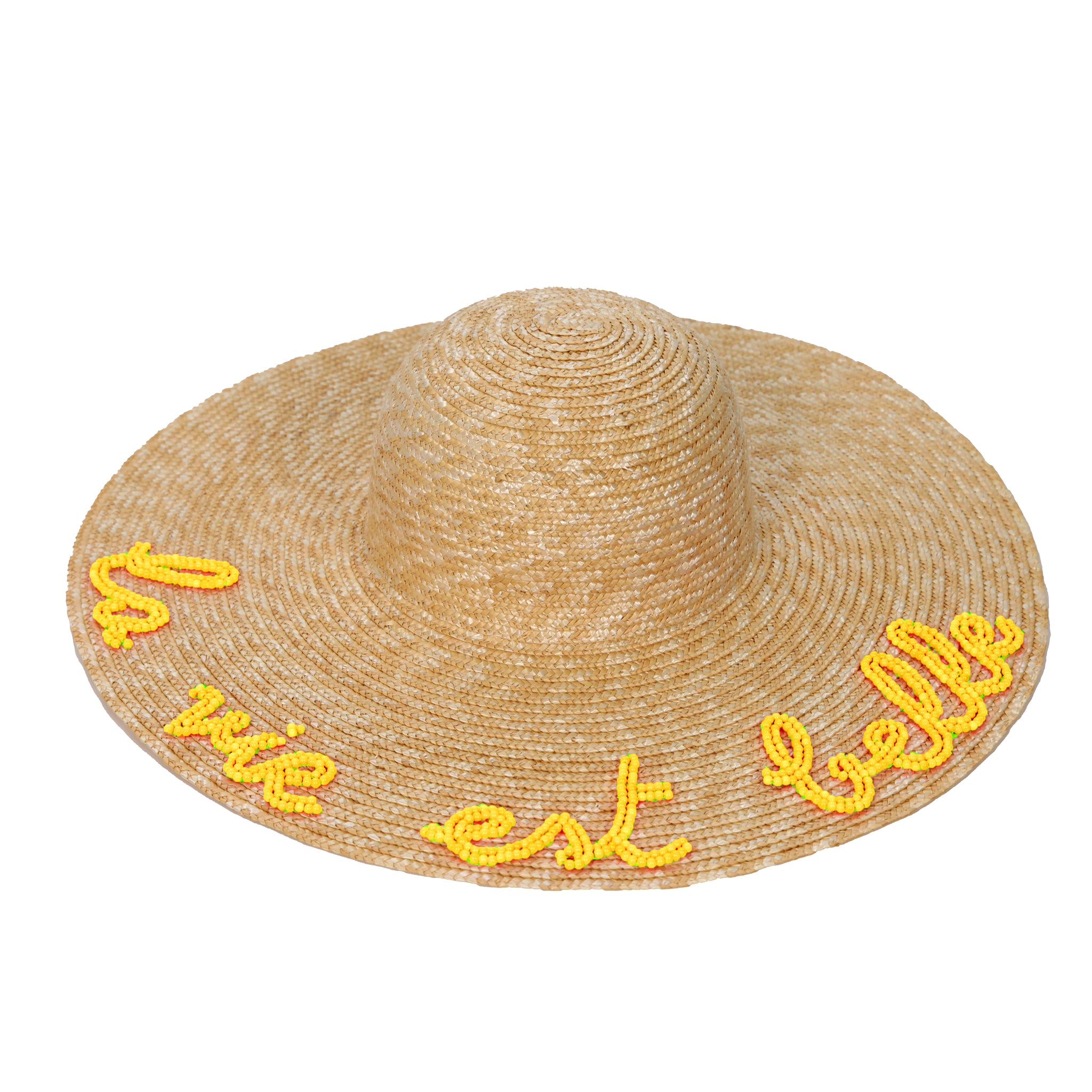 CHAPEAU À BORD LARGE PERSONNALISÉ - MARINE JAUNE