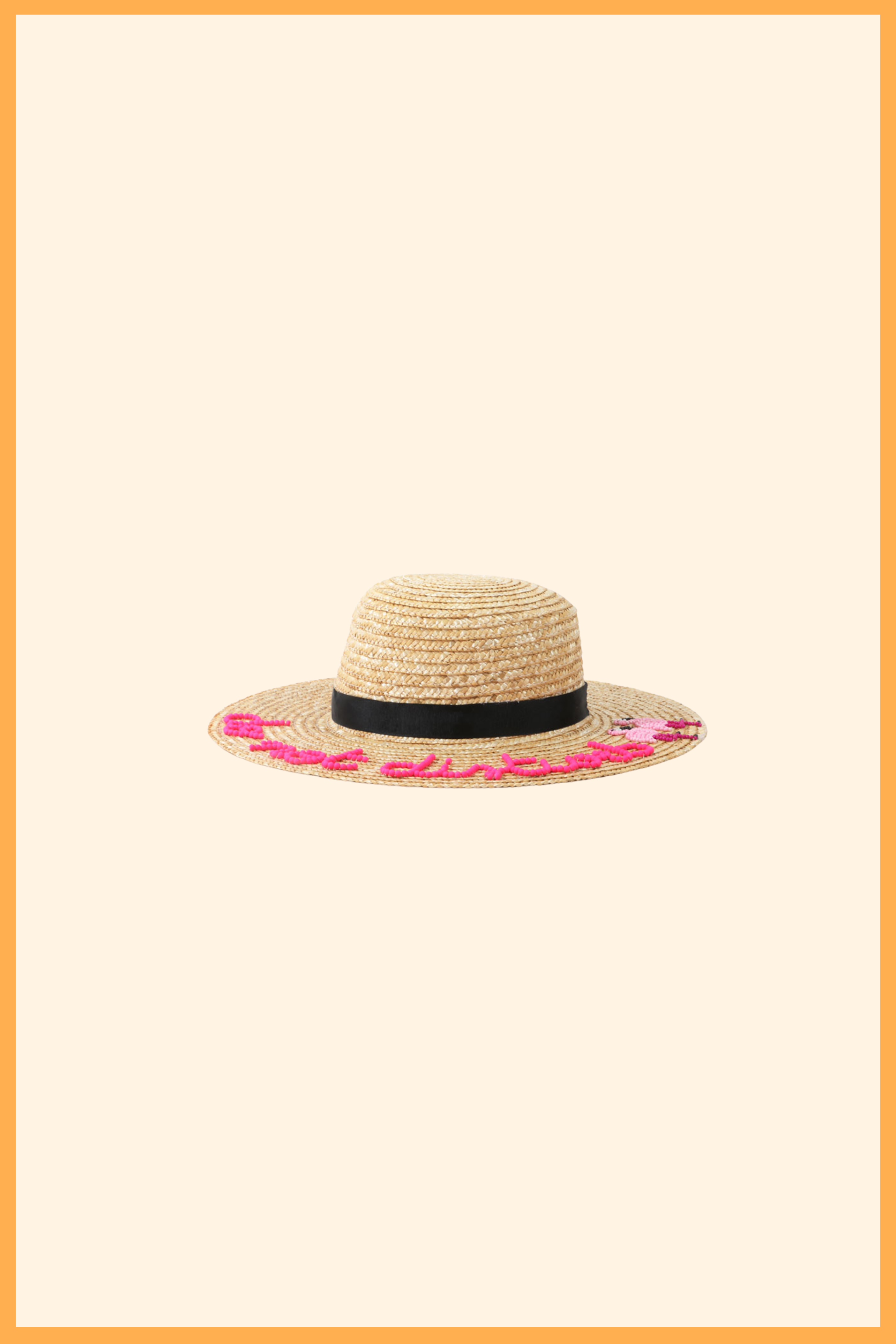 CANOTIER DE PAILLE PERSONNALISÉ FLAMINGO - AURORE