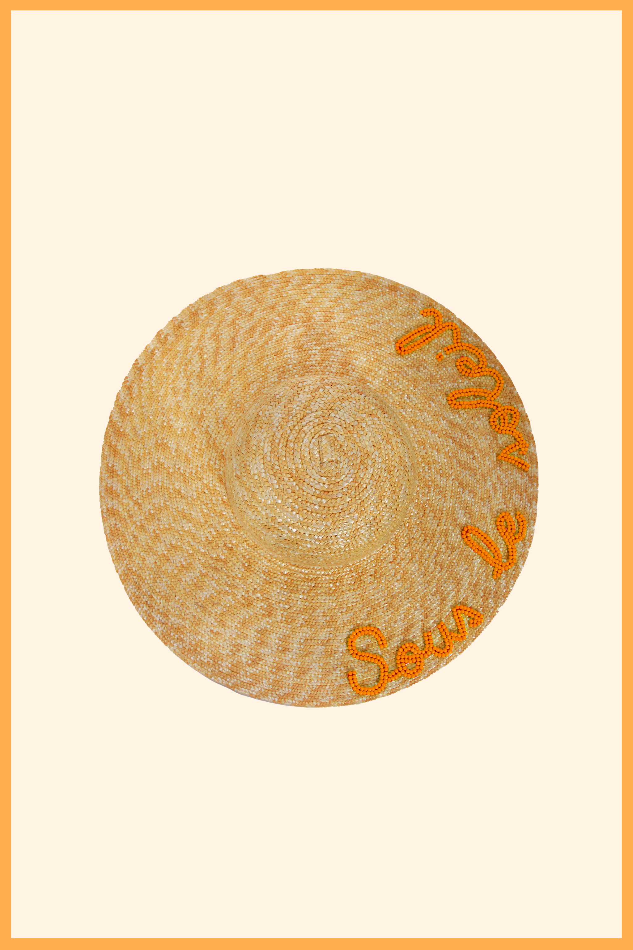 CHAPEAU À BORD LARGE PERSONNALISÉ ORANGE  - LUCE
