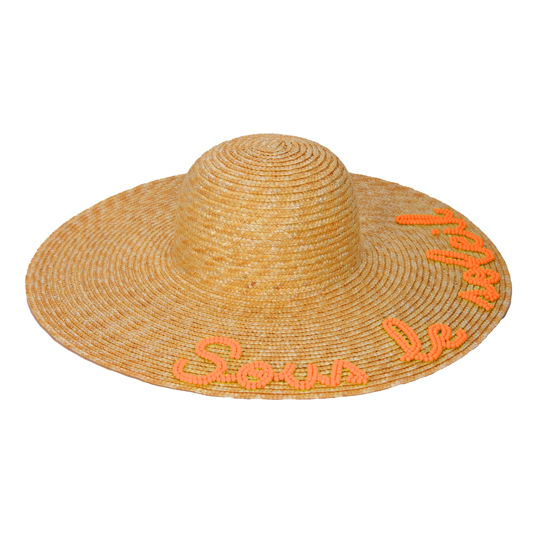 CHAPEAU À BORD LARGE PERSONNALISÉ ORANGE  - LUCE