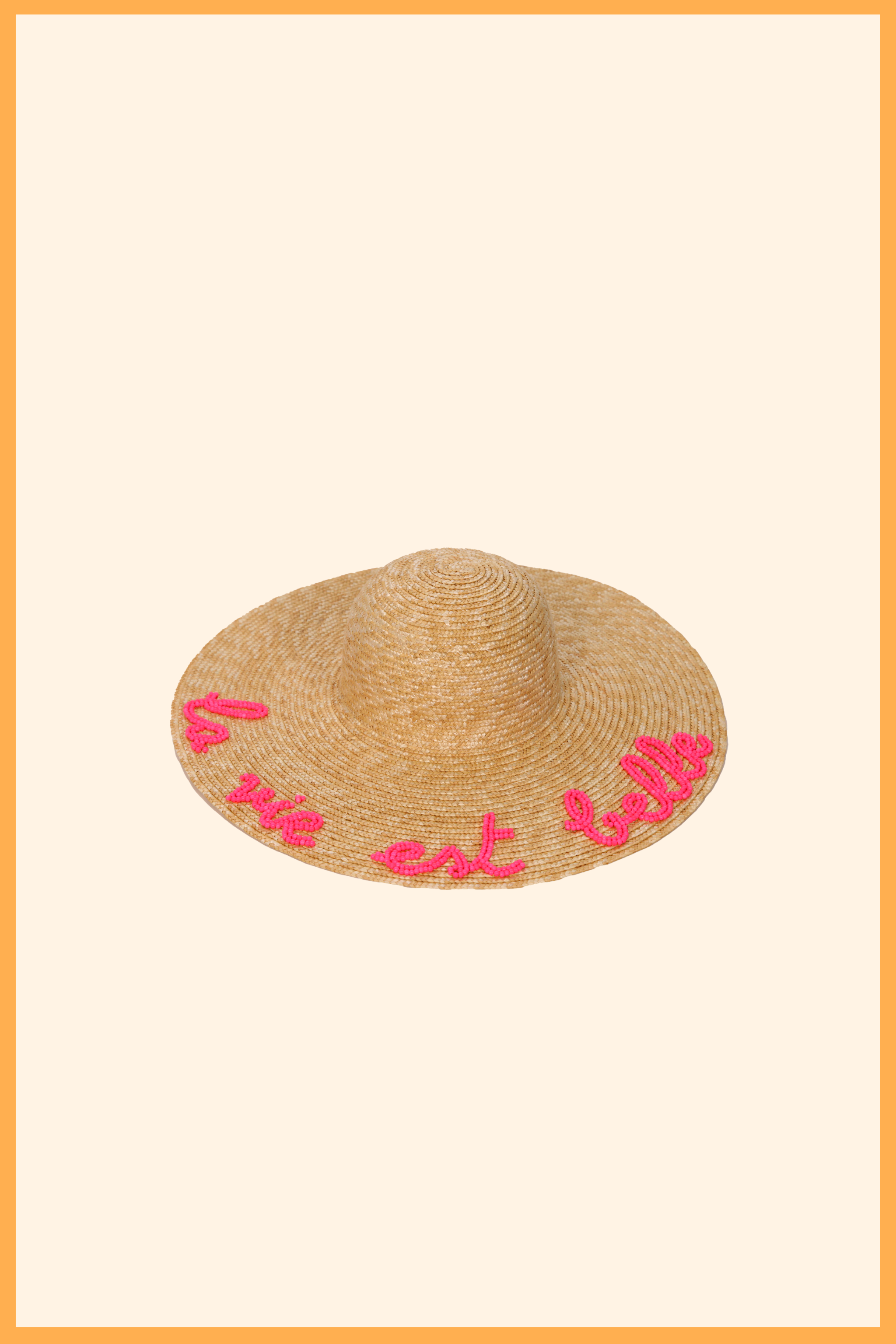 CHAPEAU À BORD LARGE PERSONNALISÉ - MARINE ROSE