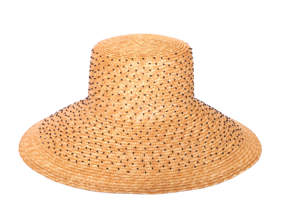 BOB LARGE EN PAILLE PERSONNALISÉ AVEC PERLES TAGADA